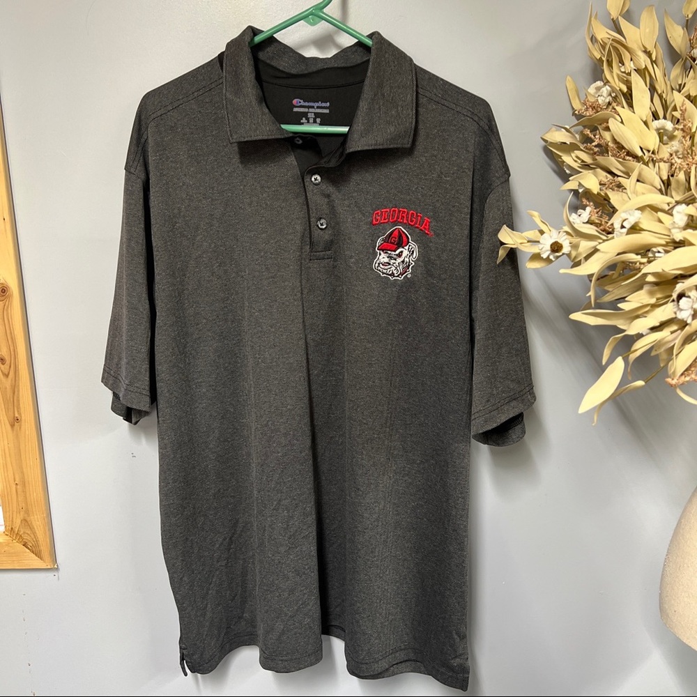 Champion Brand Georgia Bulldogs Gray / Black Polo Shirt 2XL Football champions